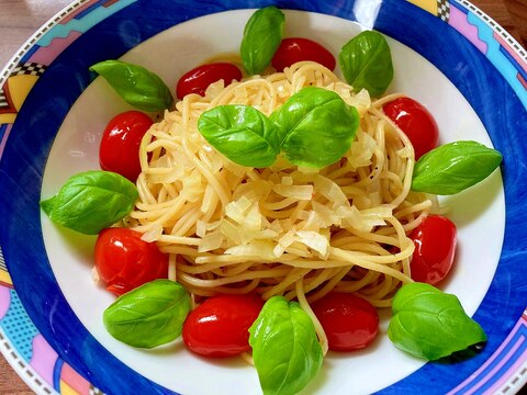 レンジで簡単フレッシュトマトのスパゲッティ(^^♪